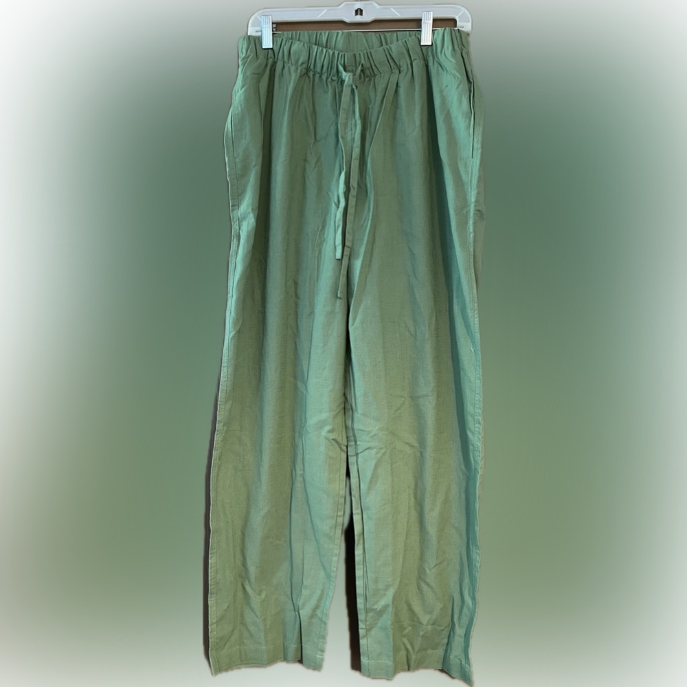 Green Linen Pants